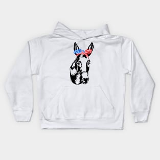 Patriotic Donkey Democrat American Flag Democratic Party Kids Hoodie